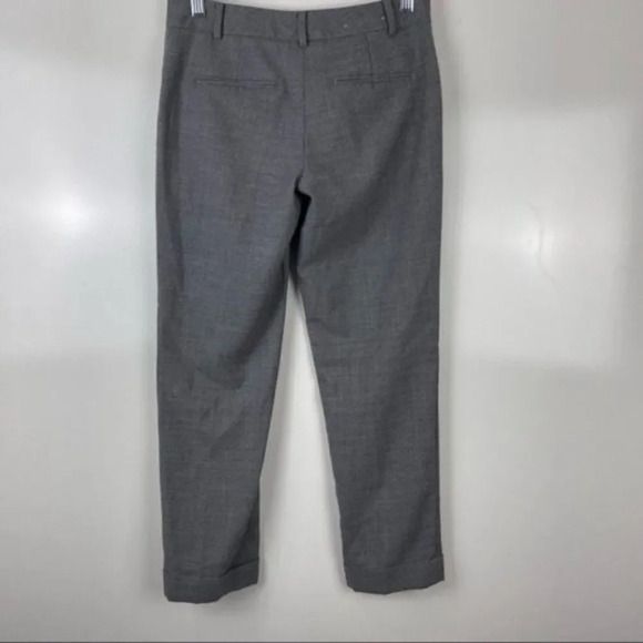 Club Monaco Grey Wool Blend Slim Straight Trouser Pants Cuffed Hem Sz 00 - Picture 2 of 9